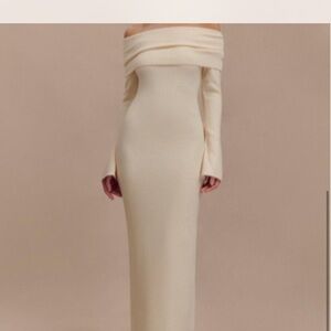 Meshki Katherine Off Shoulder Knit Maxi Dress